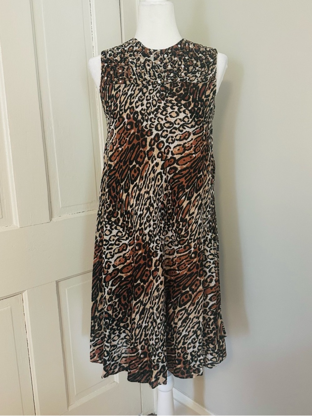Vintage 60’s Eloise Curtis Leopard Print Mod Shift Dress Collector